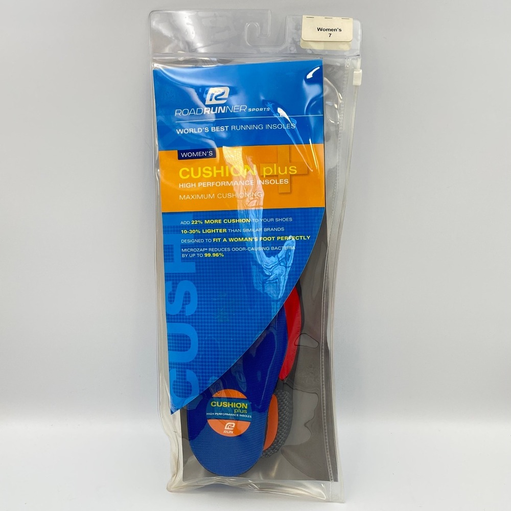 Road Runner Sports Cushion Plus‎ Women's 7 High Performance Running Insole NEW